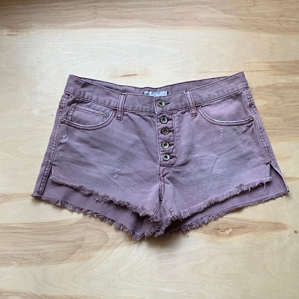 Free People Lavender Denim Shorts